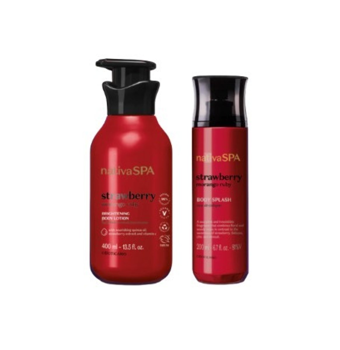 Kit Loção Morango + Body Splash Nativa Spa