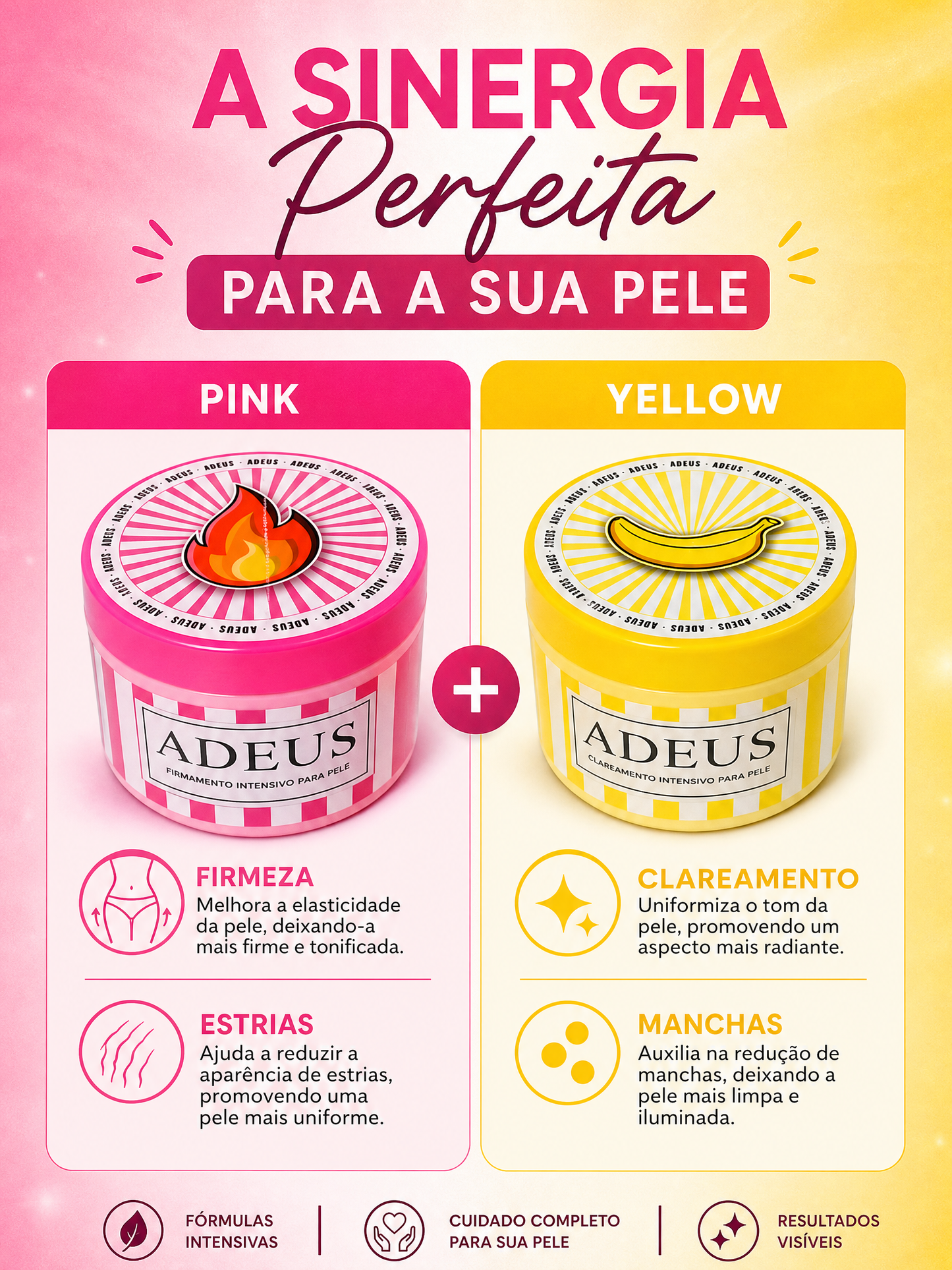 Kit Creme Adeus - Creme Corporal Multi-Ação 300g + Creme Corretor de Manchas Escuras 100g