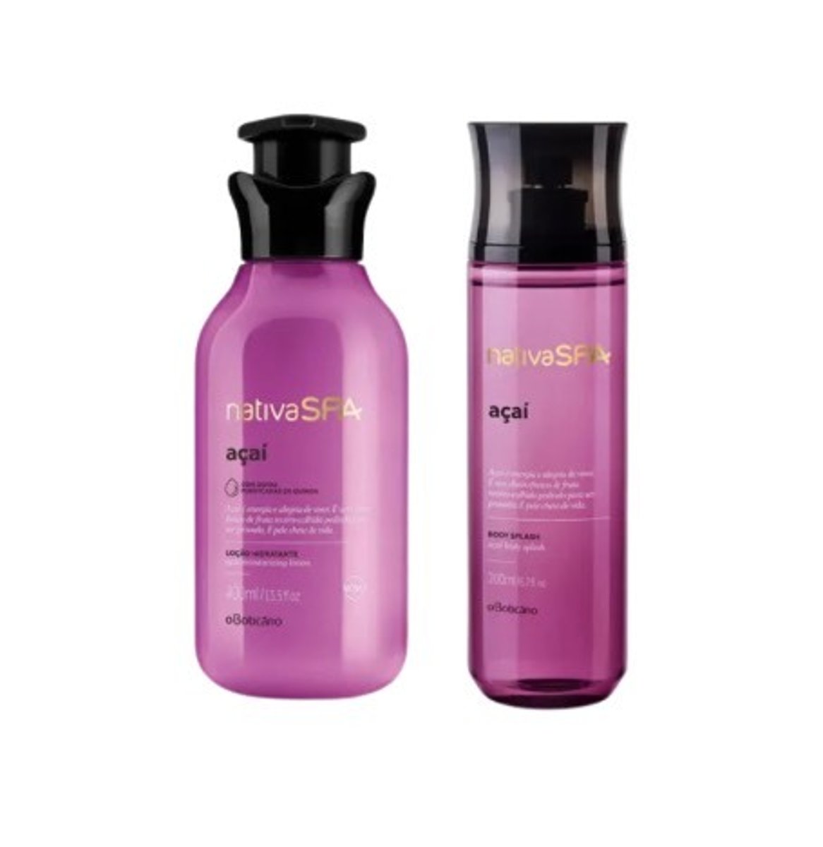 Kit Loção Açaí + Body Splash Nativa Spa